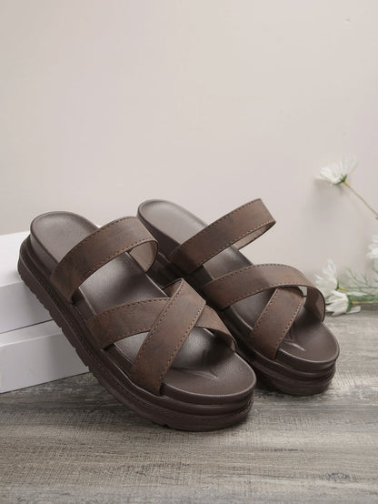 Chic Platform Sophie Laurie Cross Sandals