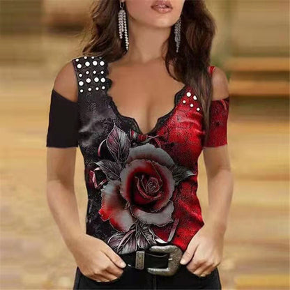 Romantic Rose Print Sophie Laurie Summer T-Shirt