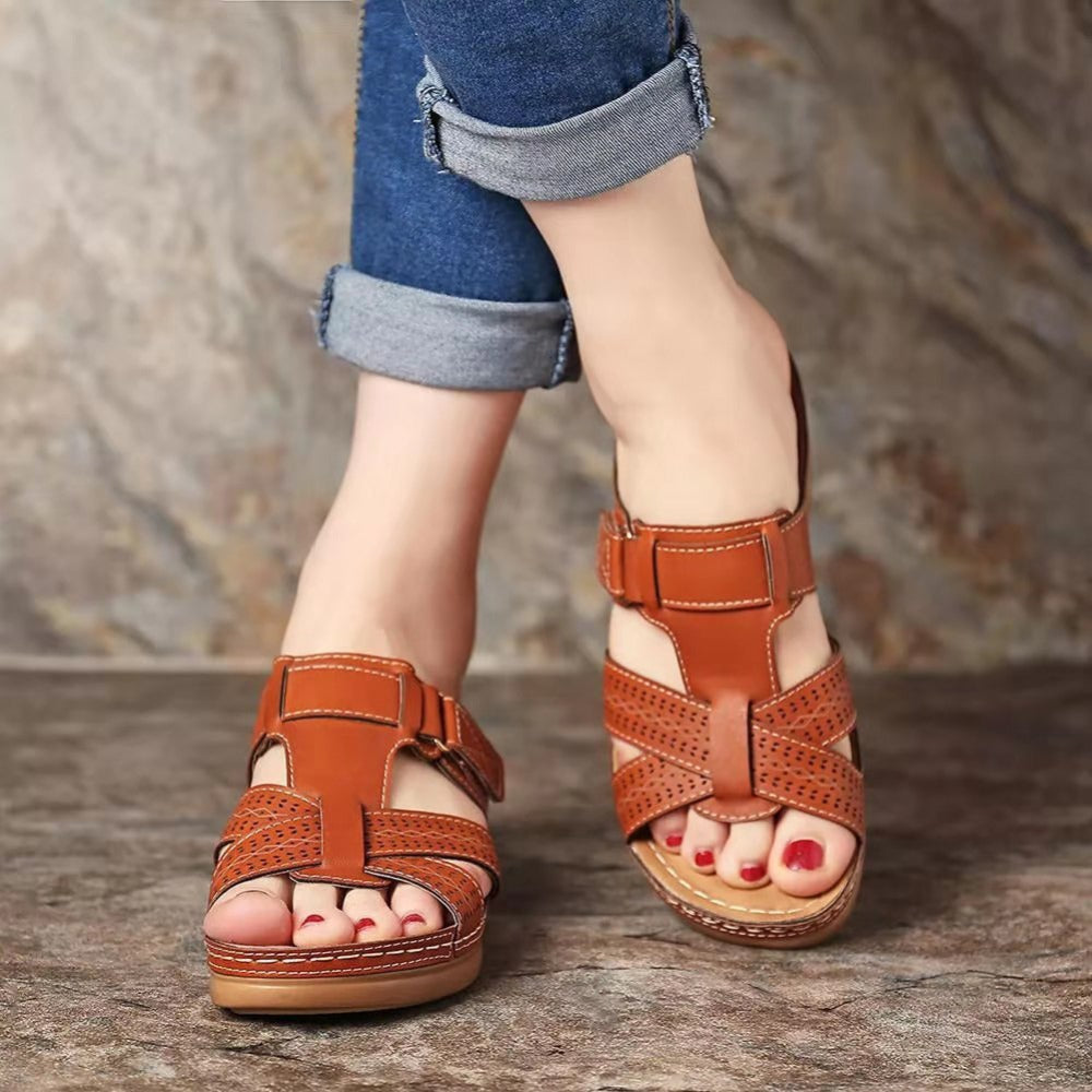 Vintage Wedge Sophie Laurie Slip-On Ladies Sandals