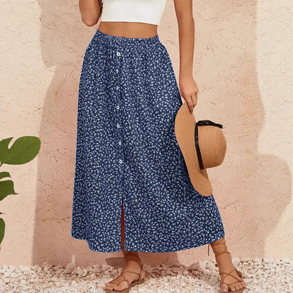 Pastoral Floral A-Line Skirt by Sophie Laurie
