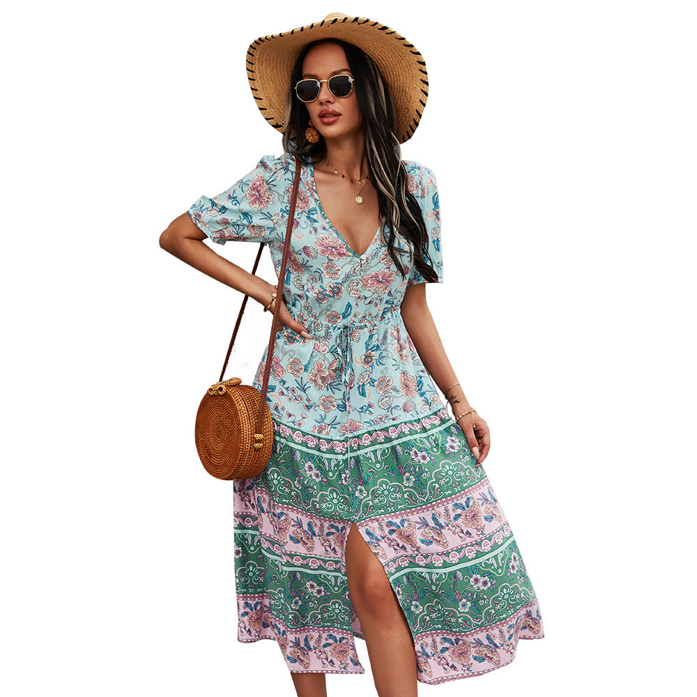 Boho Floral Printed Dress Sophie Laurie Summer Style