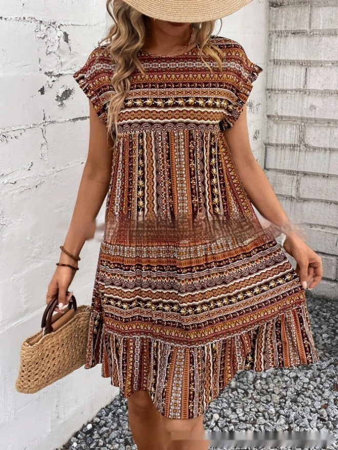 Boho Patchwork Sophie Laurie Summer Midi Dress