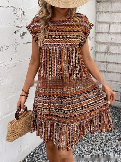 Boho Patchwork Sophie Laurie Summer Midi Dress