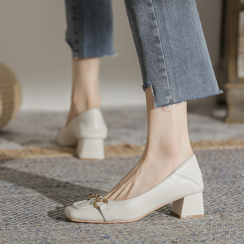 Elegant Square Toe Heels by Sophie Laurie