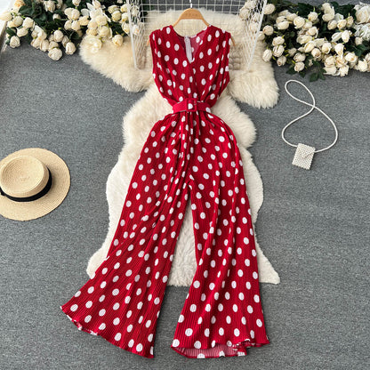Chic Polka Dot Chiffon Jumpsuit by Sophie Laurie