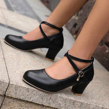 Elegant Chunky Heel Mary Janes by Sophie Laurie