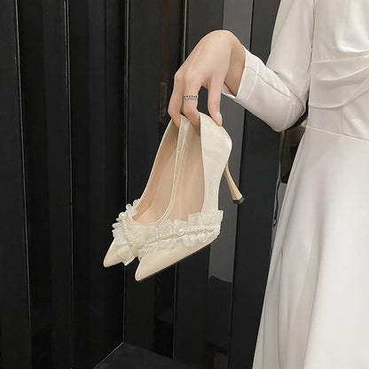Elegant Lace Stiletto Heels by Sophie Laurie