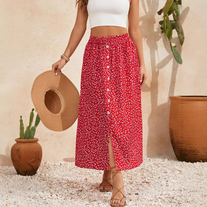 Pastoral Floral A-Line Skirt by Sophie Laurie