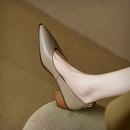 Elegant Sheepskin Low Heels by Sophie Laurie