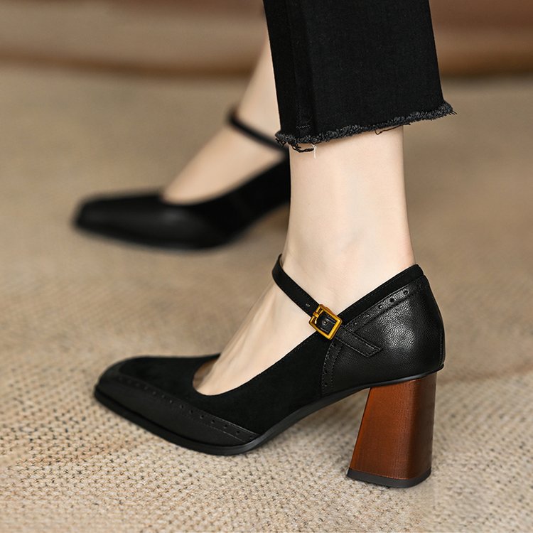 Elegant Sophie Laurie Square Toe Chunky Heels