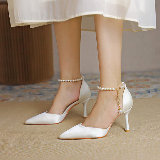 Elegant Sophie Laurie Satin Tassel Stiletto Heels