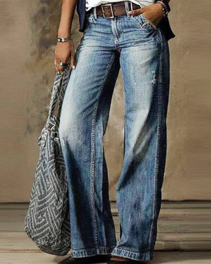 Artistic Floral Wide Leg Pants by Sophie Laurie