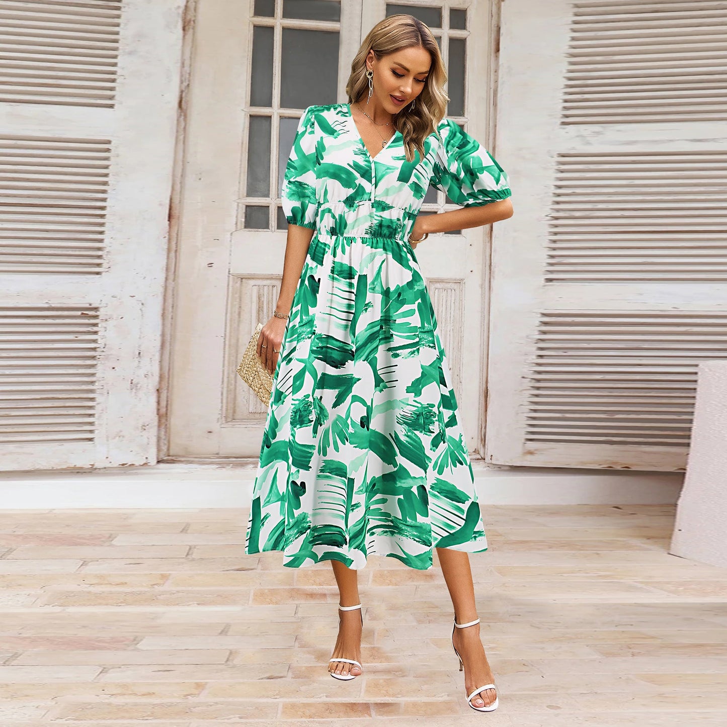 Bohemian Floral V-Neck Dress by Sophie Laurie