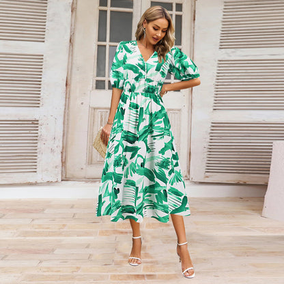 Bohemian Floral V-Neck Dress by Sophie Laurie