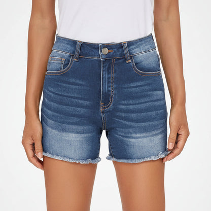 High Waist Slim Fit Denim Shorts by Sophie Laurie