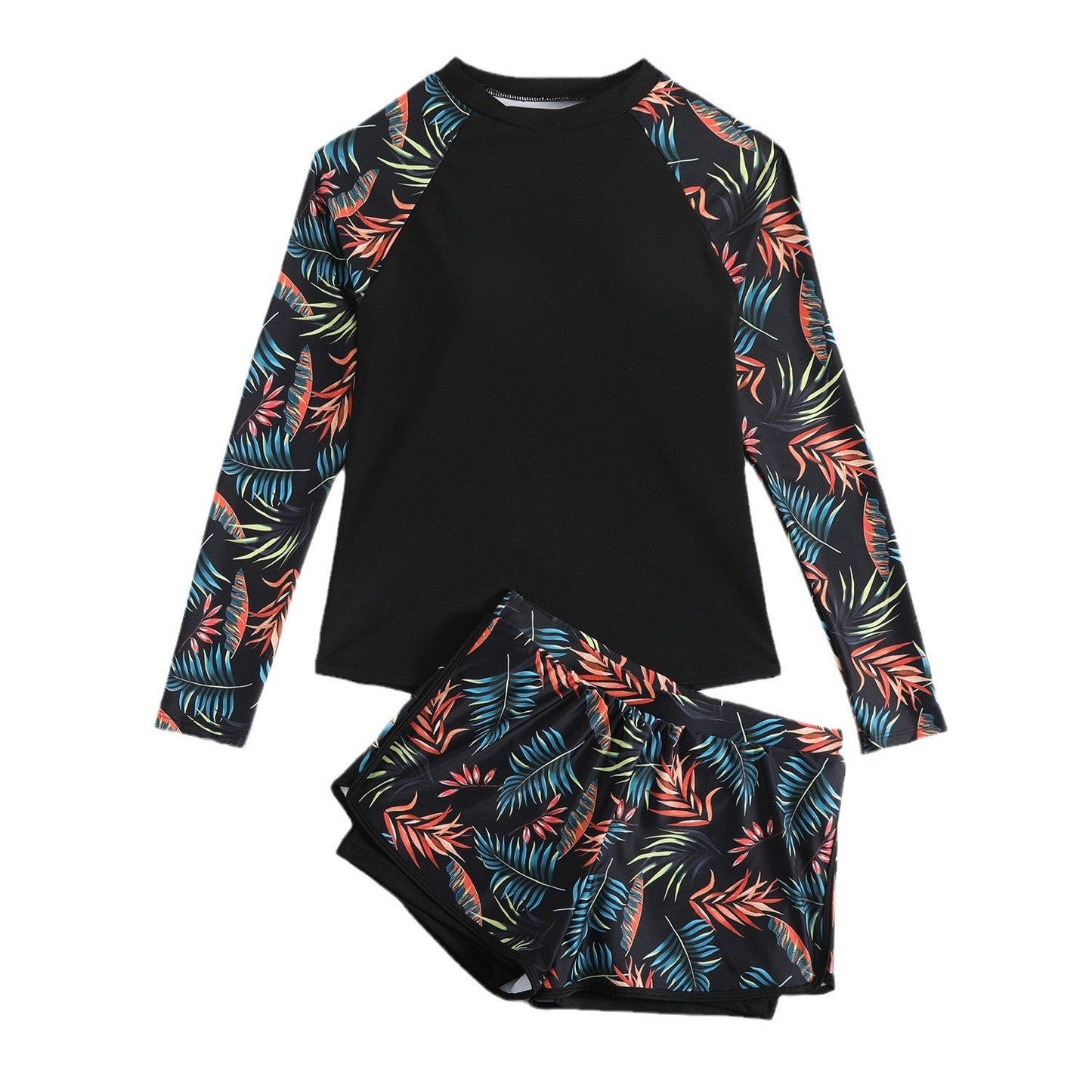 Leaf Print Sophie Laurie Long Sleeve Tankini Set