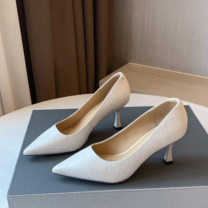 Elegant Sheepskin Pointed Heels by Sophie Laurie