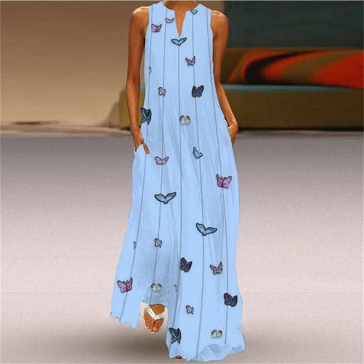 Vibrant V-Neck Swing Dress by Sophie Laurie