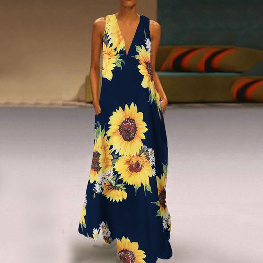 Boho Floral Sophie Laurie Sleeveless Maxi Dress