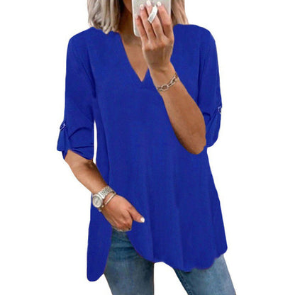 Chic V-Neck Loose Chiffon Top by Sophie Laurie