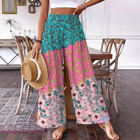 Elegant Floral High-Waisted Pants by Sophie Laurie