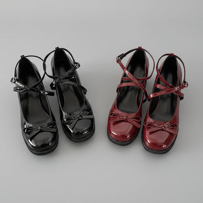 Chic Mary Jane Bow Heels by Sophie Laurie