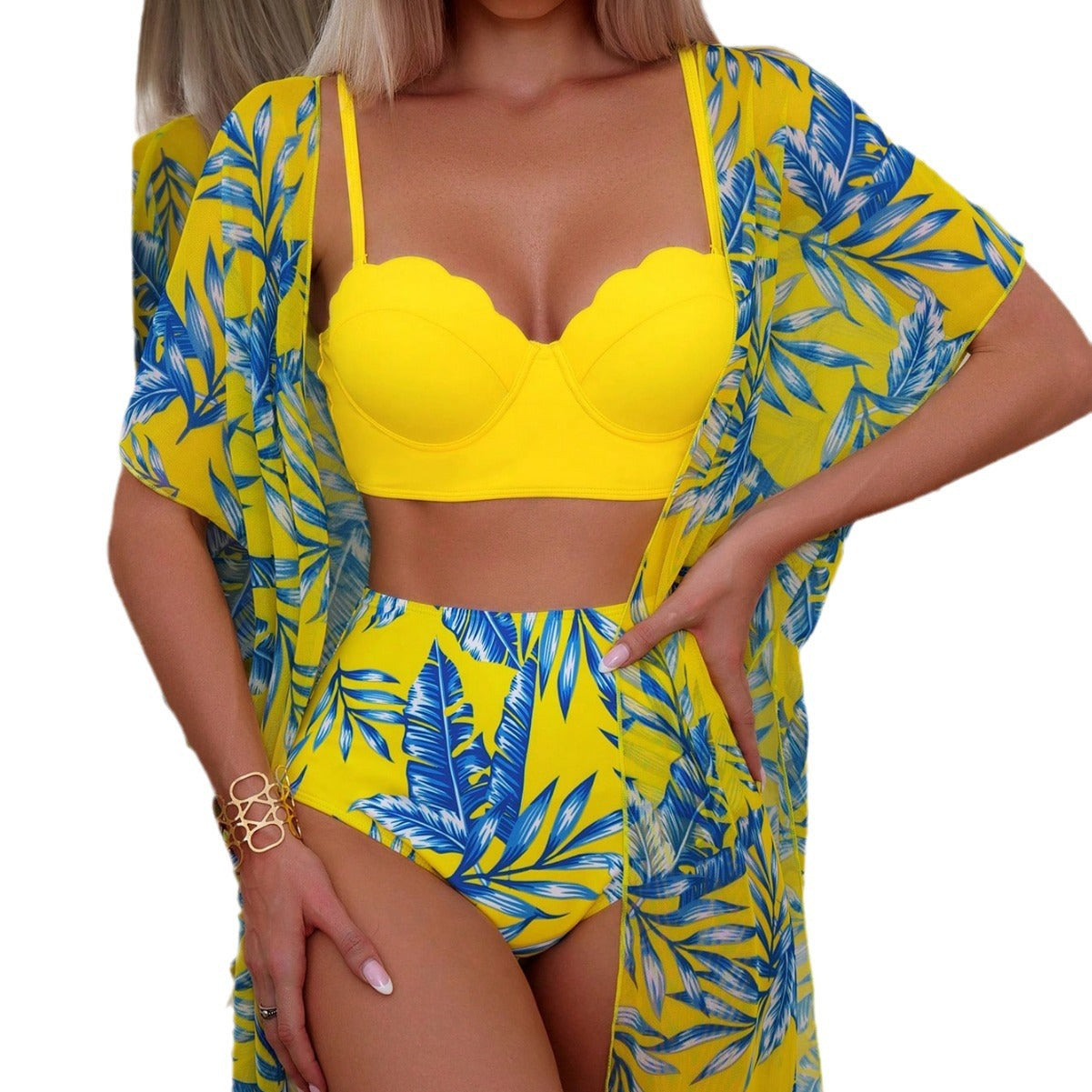 Vibrant Maple Leaf High Waist Bikini by Sophie Laurie