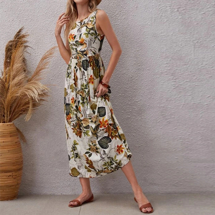 Floral A-Line Cotton Dress by Sophie Laurie