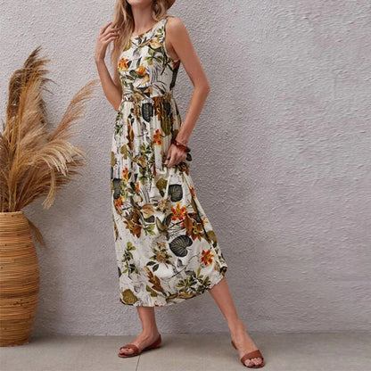 Floral A-Line Cotton Dress by Sophie Laurie