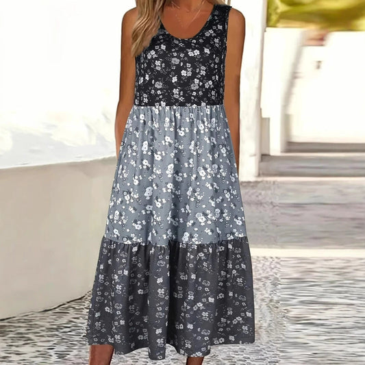 Floral Tiered Sophie Laurie Casual Vest Dress