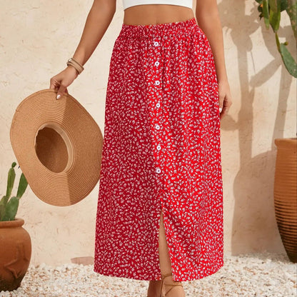Pastoral Floral A-Line Skirt by Sophie Laurie