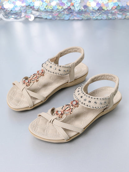 Chic Diamond Flat Sandals by Sophie Laurie