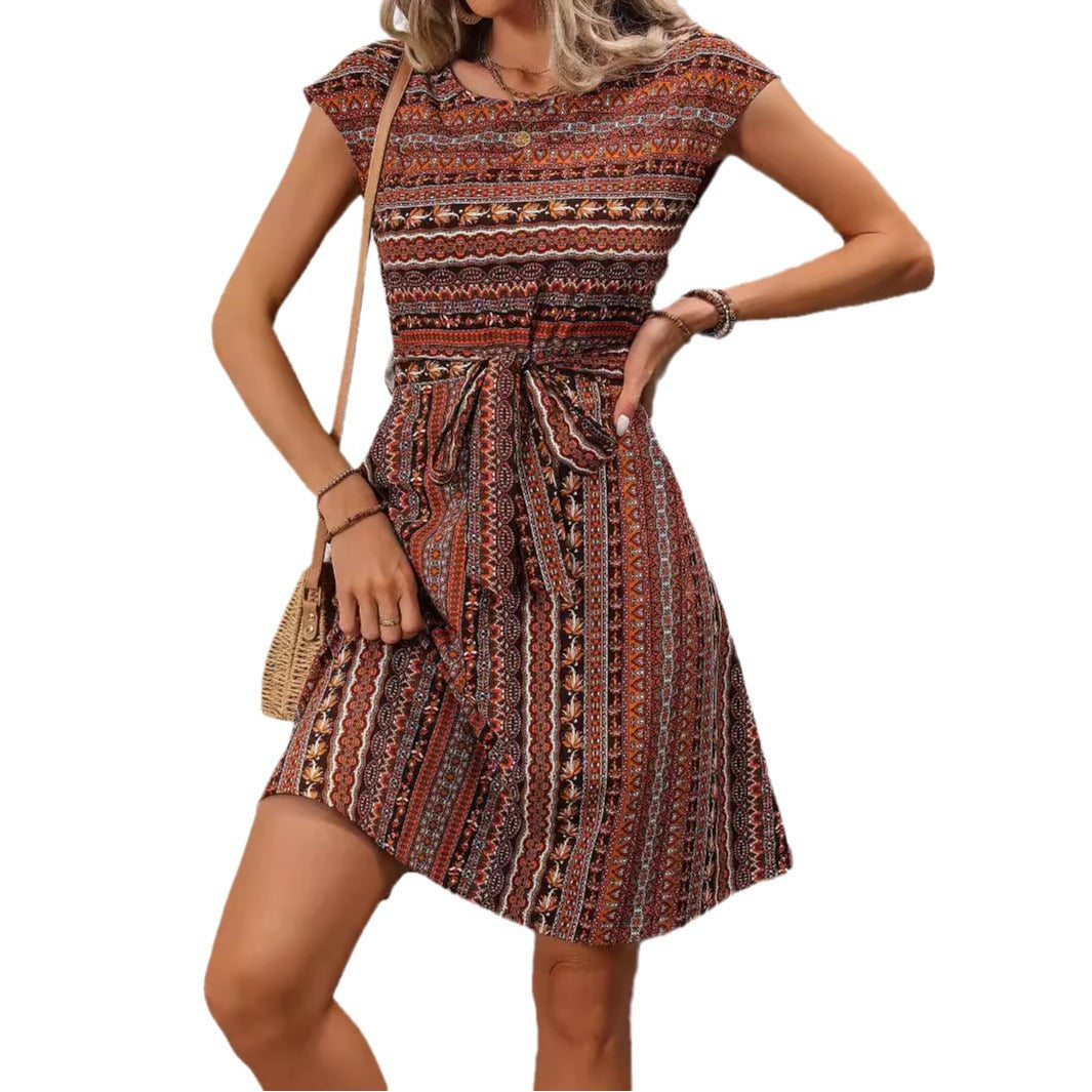 Boho Print A-Line Dress Sophie Laurie Summer Style