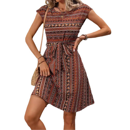 Boho Print A-Line Dress Sophie Laurie Summer Style