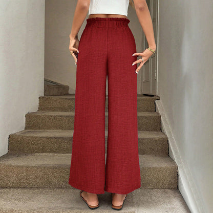 Red Wide-Leg Sophie Laurie Drawstring Pants