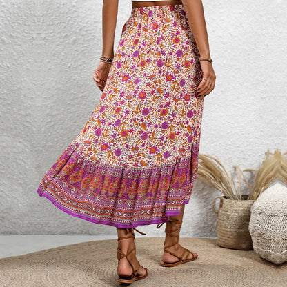 Boho Floral Sophie Laurie A-Line Cotton Skirt