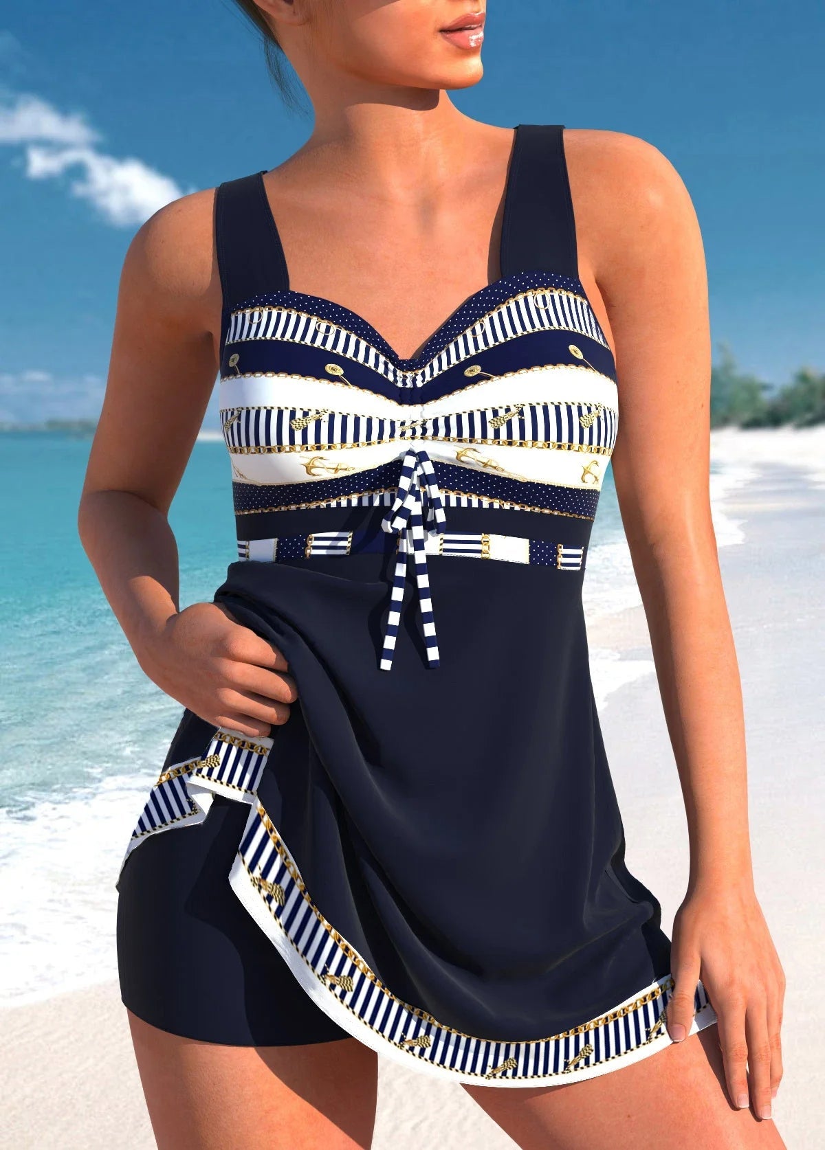 Chic Plus Size Split Skirt Bikini by Sophie Laurie