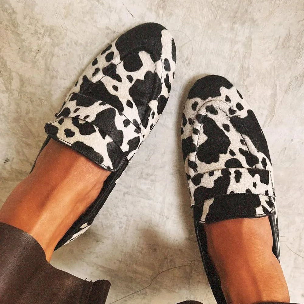 Cowprint Round-Toe Plus Shoes by Sophie Laurie