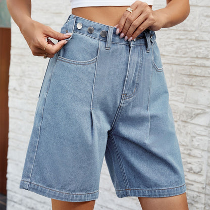 Adjustable Waist Denim Shorts Sophie Laurie Women’s