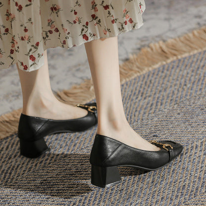Elegant Square Toe Heels by Sophie Laurie