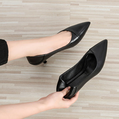 Elegant Black Sheepskin Heels by Sophie Laurie