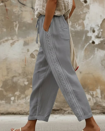 Elegant Cotton Linen Cropped Pants Sophie Laurie