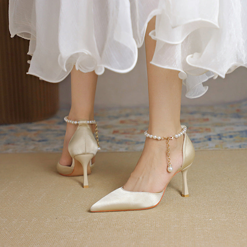 Elegant Sophie Laurie Satin Tassel Stiletto Heels