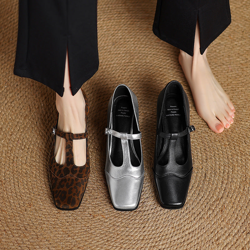 Vintage Leopard Chunky Pumps by Sophie Laurie