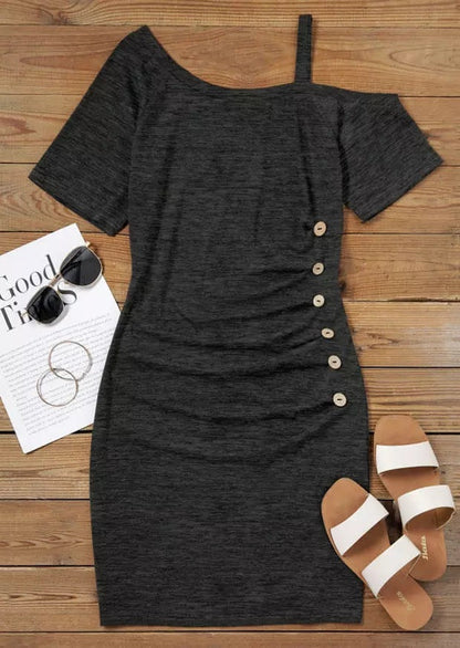 Chic Diagonal Shoulder Dress Sophie Laurie