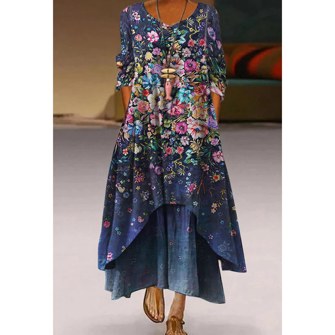 Artistic Floral Swing Dress by Sophie Laurie