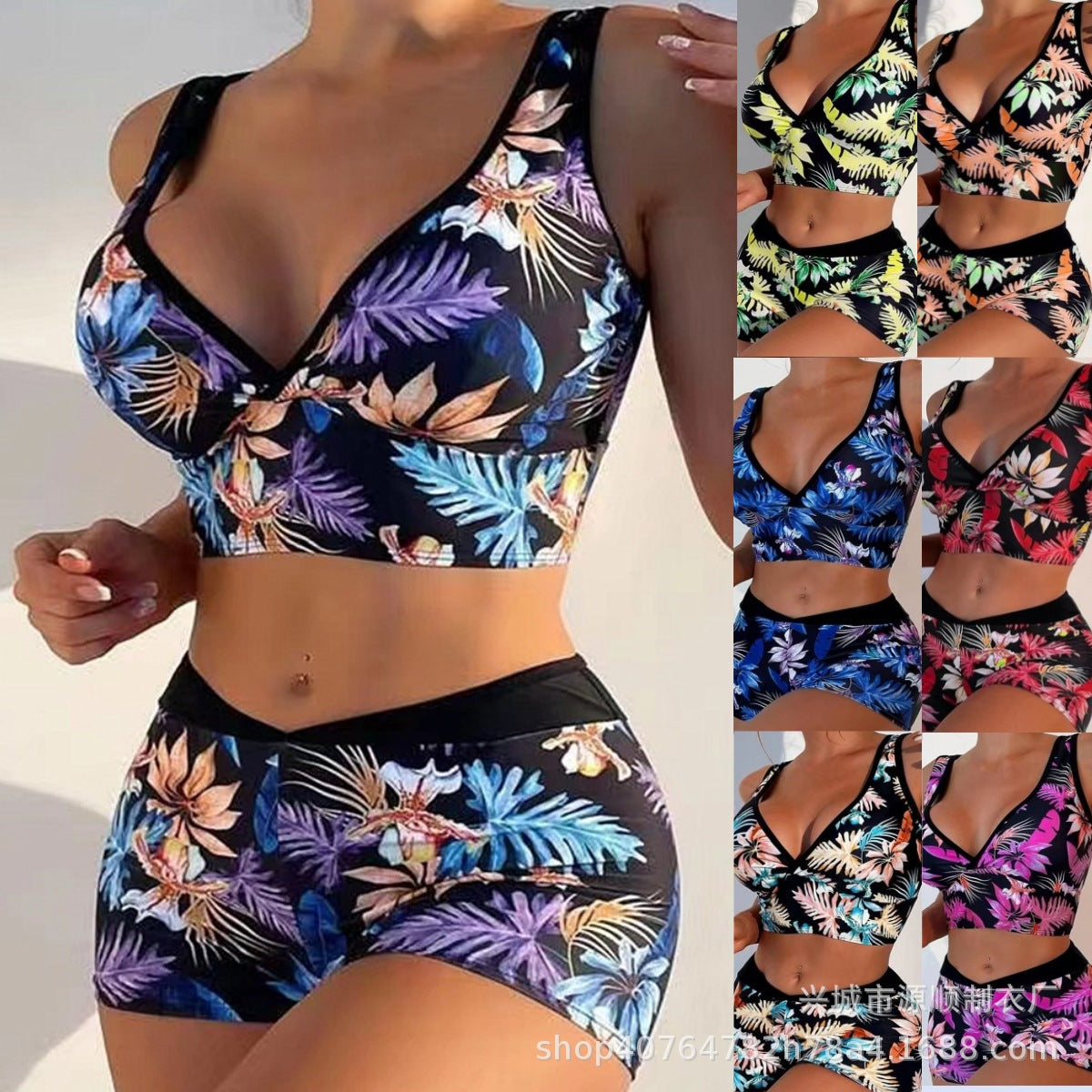 Vibrant Printed Boxer Bikini by Sophie Laurie