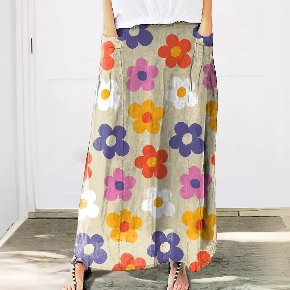 Retro Floral Sophie Laurie Everyday Pocket Skirt