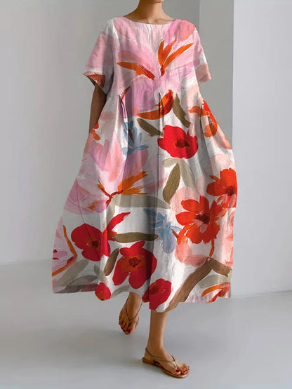 Artful Floral Sophie Laurie Summer Midi Dress