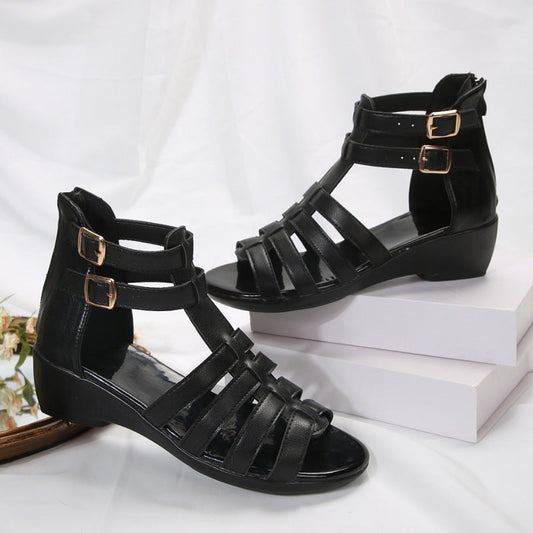 Chic Hollow-Out Wedge Sandals by Sophie Laurie